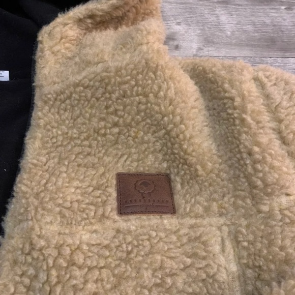 Green Sheep Women's Deep Pile Sherpa Oatmeal Fleece Full Zip Jacket Size Medium - Picture 4 of 9